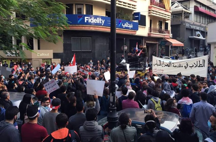  Peaceful student protest in Beirut met with violent response